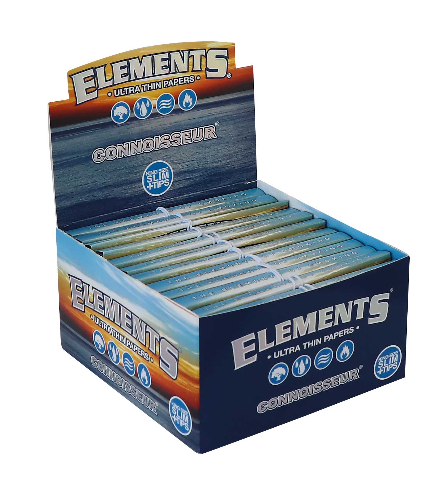 ELEMENTS CONNOISSEUR - KS SLIM + TIPS BOX/24 - 32 LEAVES