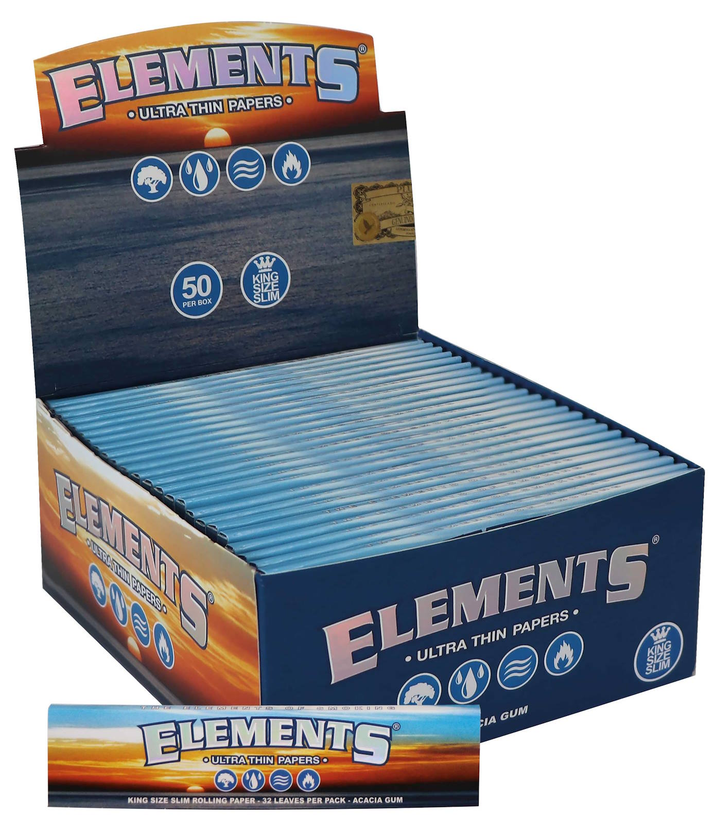 ELEMENTS KS SLIM BOX/50 - 32 leaves